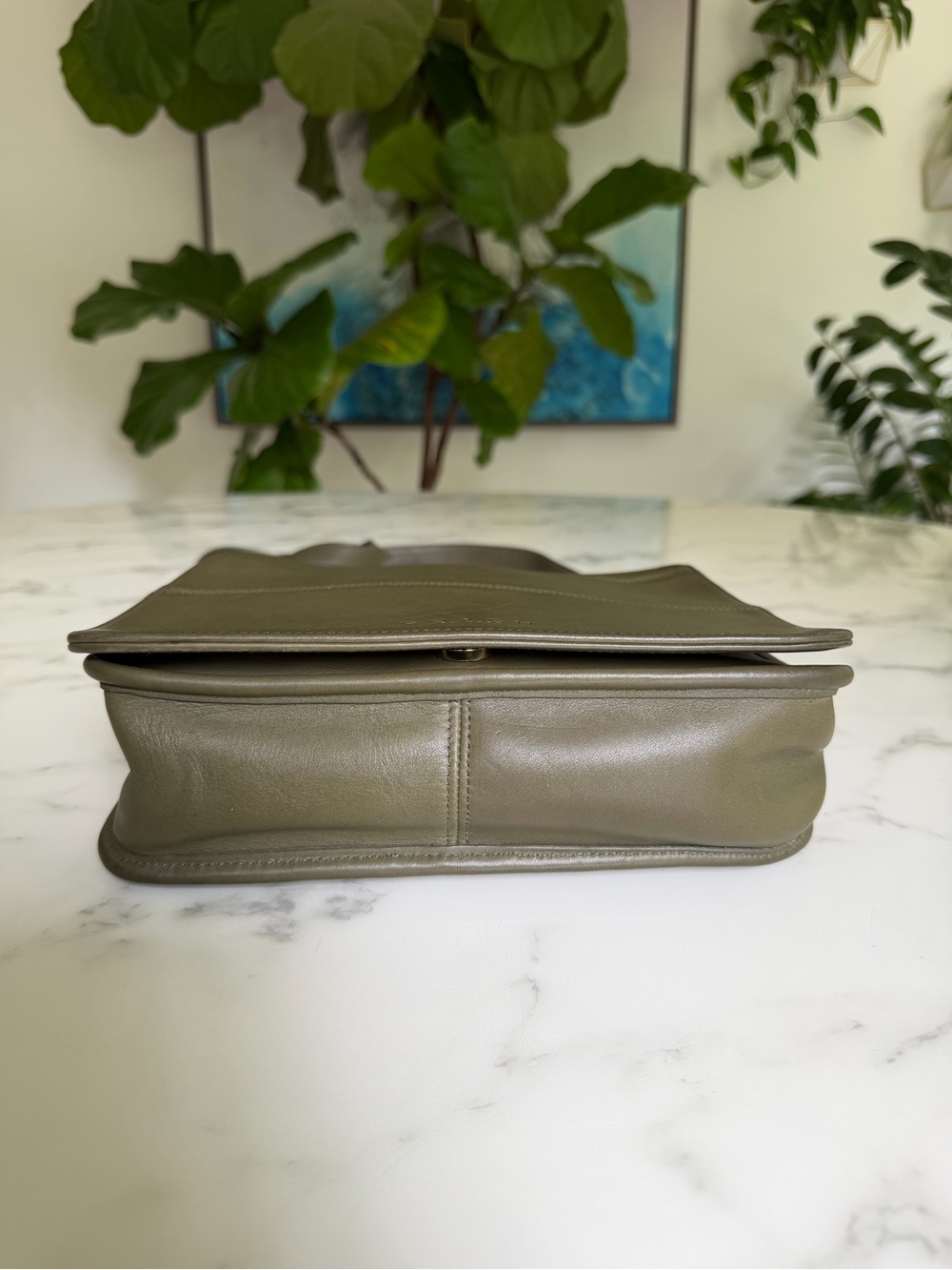 Coach Vintage Tribeca Flap Leather Crossbody Bag 9092 Loden Green 90's USA - Picture 7 of 16